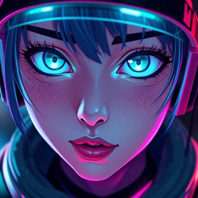 Close-up portrait of NEON_KAI